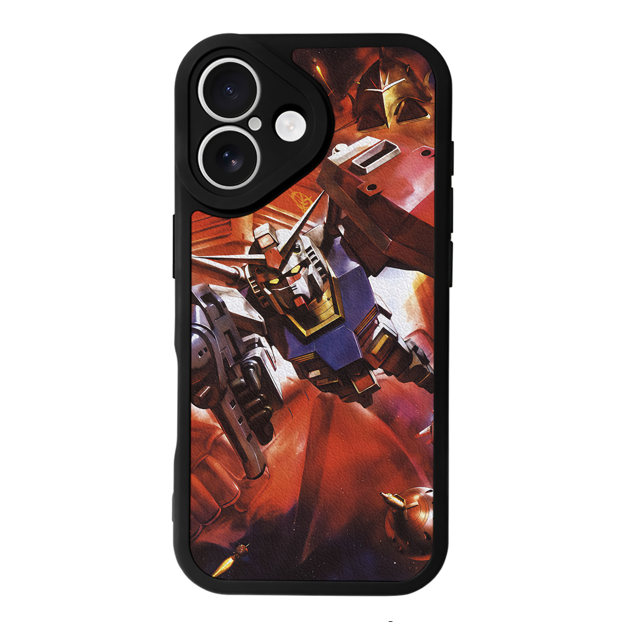 （画像用） 機動戦士ガンダム Mobile Suit Gundam 【iPhone 16シリーズ対応】シリコンスマホケース（レザー調） 材質：シリコン